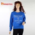 Ladies knitted pullover, with terry fabric, 60%cotton 40%polyester