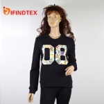 Ladies knitted pullover, with terry fabric,  100%cotton