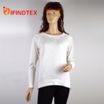 Ladies knitted top, with suede and terry