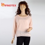 Ladies knitted top, with terry fabric