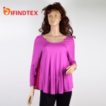 Ladies knitted top, 95%viscose 5%elastane in front, 100%polyester in the back