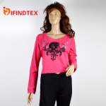 Ladies knitted top, with terry fabric