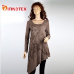 Ladies knitted top, with terry fabric
