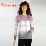 Ladies knitted top, 50%cotton 50%polyester