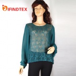 Ladies knitted top, with lace and chiffon