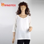 Ladies knitted top, with chiffon in front, and  jersey in the back