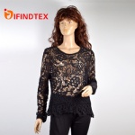 Ladies knitted top, with chemical lace