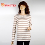 Ladies knitted top, jersey fabric, 100%cotton