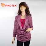 Ladies knitted top, 62%rayon 34%polyester 34%polyester 2%lurex 2%elastane