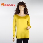 Ladies knitted top, with interlock fabric, 100%polyester