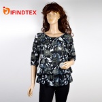 Ladies top, with print fabric
