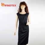 Ladies knitted dress, with roma fabric