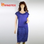 Ladies knitted dress, with 100%linen jersey and mesh