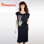 Ladies knitted dress, with jersey fabric and rivets