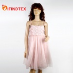 Ladies dress, with chemical lace and mesh, 80%polyester 15%cotton 5%spandtex