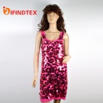 Ladies knitted dress, with  jersey and sequins