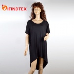Ladies knitted dress,  with jersey febric and satin