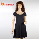 Ladies knitted dress, with roma fabric