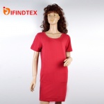 Ladies knitted dress, with jersey febric, 97%cotton 3%spandex