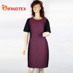 Ladies dress, body: 85%polyester 10%viscose 5%wool,  sheeves: 73%viscose 23%nylon 4%elastane