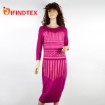 Ladies knitted dress, 95%viscose 5%elastane