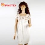 Ladies knitted dress,  jupe: chemical lace   waist: jersey febric