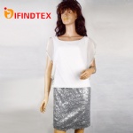 Ladies dress, with interlock, chiffon, beaded  embroider and sequins