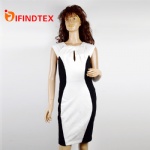 Ladies knitted dress, with roma fabric