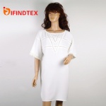 Ladies knitted dress,  with chiffon fabric