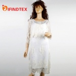 Ladies knitted dress,  with lace and mesh