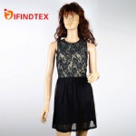 Ladies knitted dress,  with lace and chiffon