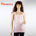 Ladies knitted vest, body: 50%linen 50%polyester  part: with mesh and sequins