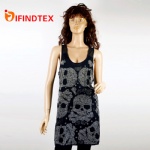 Ladies knitted vest, front: 100%viscose jersey fabric,  back: 100%polyester mesh and rivets