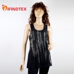 Ladies knitted vest, with burnt-out and rivets