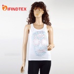 Ladies knitted vest, 65%polyester 35%cotton