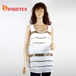 Ladies knitted vest, with chiffon and sequins