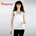 Ladies knitted vest, with jersey, chiffon and rivets
