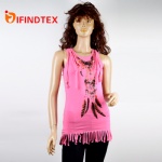 Ladies knitted vest, 62%polyester 34%cotton 4%spandex