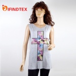 Ladies knitted vest, 95%viscose 5%elastane