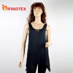 Ladies knitted vest, front: with 100%jersey  back: 100%polyester chiffon and lace