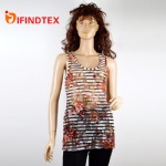Ladies knitted vest, 88%polyester 12%spandex