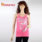 Ladies knitted vest, main: 95%viscose 5%elastane  contrast: 93.7%polyamide 6.3%elastane