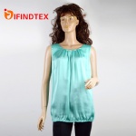 Ladies knitted vest, front panel: 100%polyester  back: 94%polyester 6%spandex