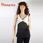 Ladies knitted vest, with chiffon and beaded  embroider 