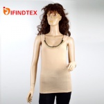 Ladies knitted vest,  with rib fabric