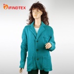 Ladies knitted blazer, with terry fabric
