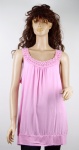 Laides knitted vest, with jersey fabric and chemical lace,  95%viscose 5%elastane