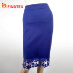 Ladies knitted skirt, with roma fabric and lace