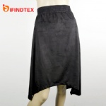 Ladies knitted skirt, with suede fabric