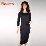 Ladies knitted dress, with jersey fabric
